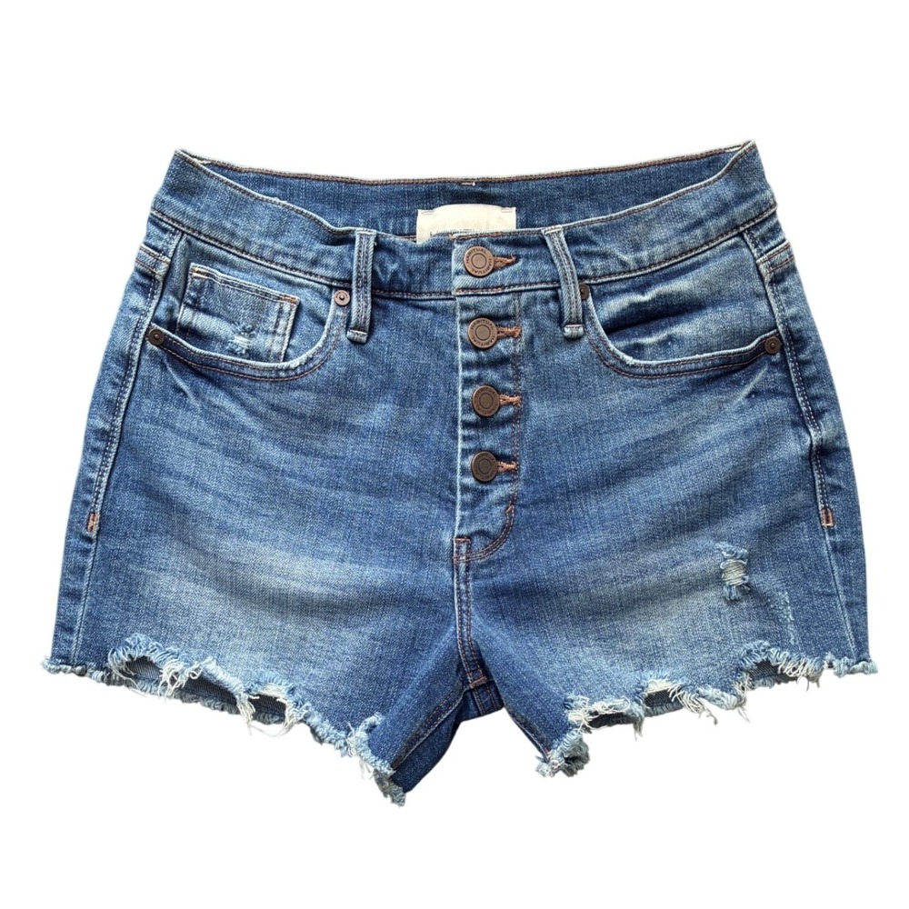Habitual High Rise‎ Santa Ana Button Fly Cut Off Denim Shorts 27 Festival